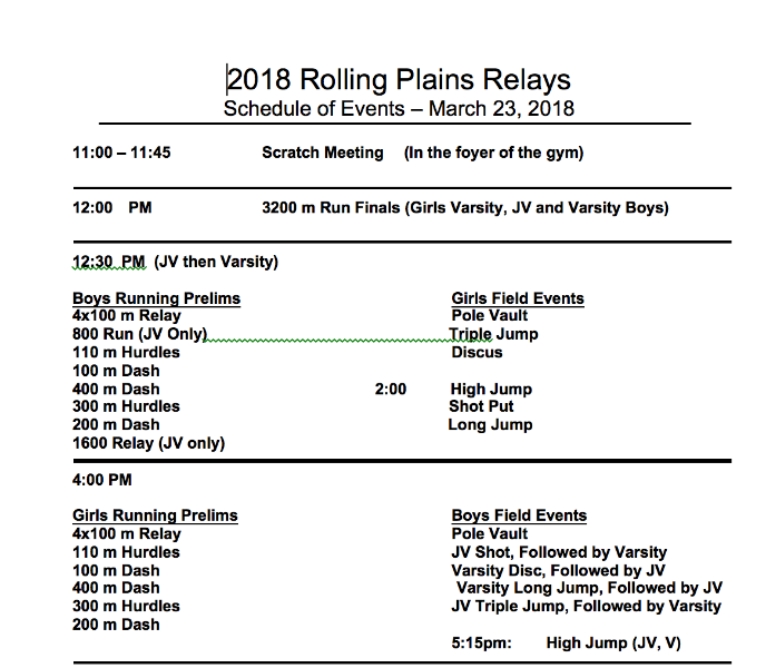 varsity jv schedules